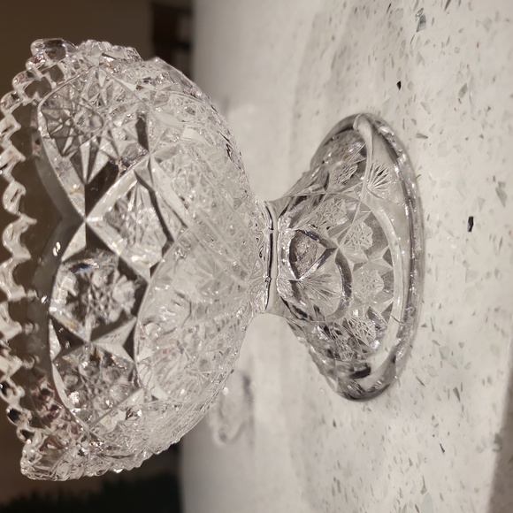 Vintage Miniature Cut Crystal Punch Bowl & 6 Cups - Picture 2 of 10